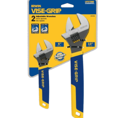 IRWIN VISE-GRIP Adjustable Wrench Set, SAE Crescent Wrenches, 6-Inch & 10-Inch (2078700)